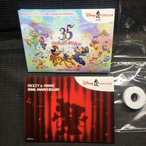 DISNEY CARD CLUB original pin z2 kind set unused new goods Tokyo Disney resort 35 anniversary commemoration pin z Mickey & minnie 90 anniversary commemoration pin z