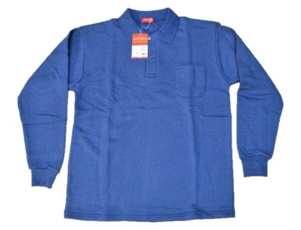 ★送料無料・値下★No377 T/C厚地裏起毛ポロシャツ (30)ブルー LL-1着