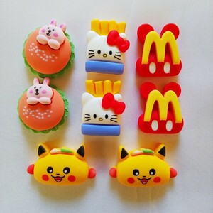デコパーツ 8個セット ハンバーガー屋さんセット まとめ売り ハンドメイドパーツ プラパーツ
