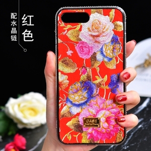 新品 iphoneカバー X / XS (5.8) ケース 中華花模様 レッド アイフォン 保護 耐衝撃 china flower red Protective Bumper Case