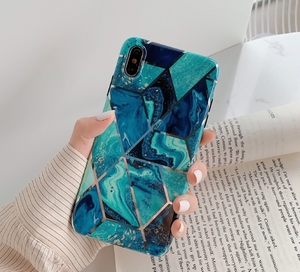 新品 iphoneカバー 11 pro (5.8) ケース 大理石模様 六角形 アイフォン 保護 耐衝撃 Hexagon marble green Protective Bumper Case