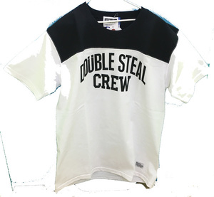 新古品　DOUBLE　STEAL　DS　CREW　フットボールTシャツ　ホワイト×ブラック　Mサイズ　E-072