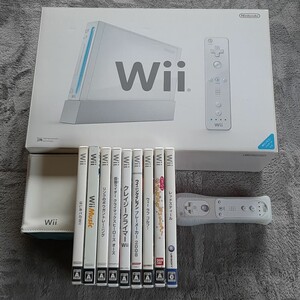動作確認済 Nintendo Wii 本体 ソフト9本 追加コントローラー
