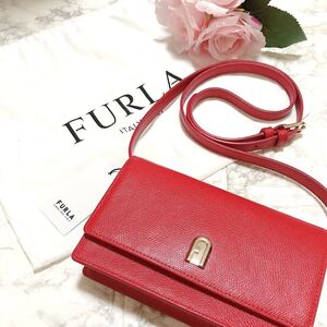 FURLA furl フルラ ショルダーバッグ ウォレット レザー 赤 新品未使用