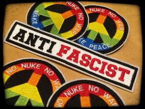 ■ワッペン#281■ANTI FASCIST ワッペン■NO NUKE NO WAR