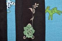 Crezy　Shirts　クレージーシャツ・大胆お花＆裾のロゴ刺繍　長袖シャツ　Ｈａｗａｉｉ　オリジナル　茶系色　サイズ：Ｓ（未使用品）_画像4
