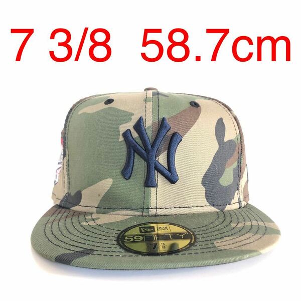 New Era ツバ裏ブラック 59FIFTY NY Yankees Camo Cap Black Under Visor Brim 7 3/8 58.7cm ニューエラ ヤンキース キャップ カモ 迷彩