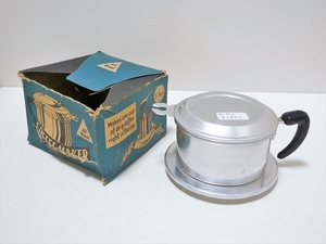 ビンテージ All West イタリア製 COFFEE コーヒーメーカー ドリップタイプ K.3440 調理器具 アルミ製 軽量 箱付き キャンプ アウトドアに