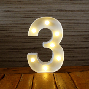 マーキーサイン ナンバー ( 3 ) LED ライト ランプ 数字 記号 文字 電池式 照明 飾り 光 装飾 誕生日 結婚式 パーティー 看板 サプライズ
