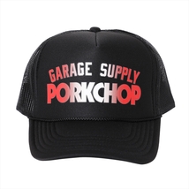 新品【PORKCHOP GARAGE SUPPLY BLOCK LOGO CAP BLACK ポークチョップガレージサプライ ブロック ロゴ キャップ メッシュキャップ 黒】_画像1