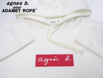 S【agnes b. pour ADAM ET ROPE' SWEAT PARKA (BOX LOGO) White アニエスベー アダム エ ロペ ボックスロゴ スウェットパーカー】_画像2