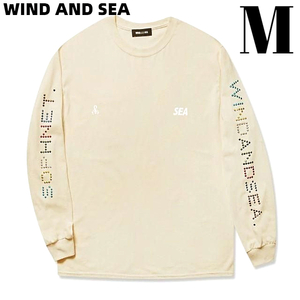 M 新品【SOPHNET. × WDS (LINE STONE) L/S T-SHIRT / BEIGE (SPNT-03) ソフネット X ウィンダンシー ロンTシャツ ライン ストーン】