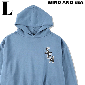 L 新品【WIND AND SEA WDS S_E_A HOODIE / BLUE (21AW-TPS-01) ウィンダンシー フーディー / ブルー パーカー メンズ レディース】