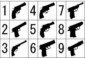 CS-0051　エアガン　モデルガン　銃ステッカー　切り文字 デカール