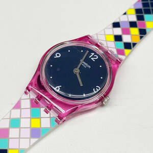 SWATCH Swatch SQUAROLOR LP153 Switzerland made wristwatch k War tsu25mm unused * long-term keeping goods 