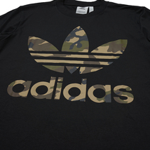 新品 アディダス 迷彩 トレフォイル Tシャツ S チャコールグレー adidas camo ロゴ カモ_画像2