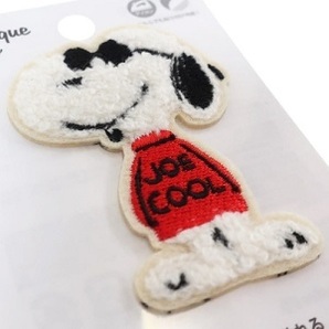 新品★PEANUTS★SNOOPY★ワッペン★サガラ刺繍★JoeCoolジョーク―ル★スヌーピー★送料180円可の画像1