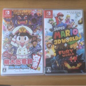 Nintendo Switch スーパーマリオ3DWORLD+フューリーワールド 桃太郎電鉄 中古2点セット