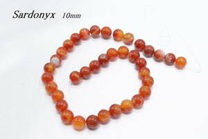 [*EA143-10] natural stone sardonyx 10mm. sale 1 ream approximately 39cm Power Stone ream [ postage nationwide equal 198 jpy ]