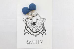 [RA657]SMELLYsme Lee reversible Mini pearl titanium earrings back catch white pearl × navy [ postage nationwide equal 198 jpy ]
