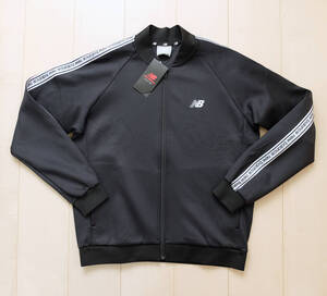 新品!ニューバランス New Balance 黒ブルゾン ジャケット ジャージ 肩腕ラインロゴ アウター メンズM 長袖 パーカー