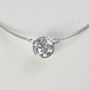 ダイヤモンド ネックレス プラチナ 一粒 0.5ct 鑑定書付 0.50ctup F ...