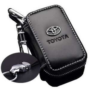 トヨタ お洒落豹頭キーホルダー付き 黒 ロゴ付き 新型スマートキーケース エンブレム キーカバー メンズ レディース 鍵収納 PU おしゃれ