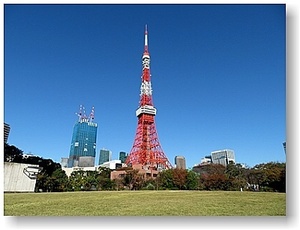 オリジナル フォト ポストカード 2021年11月12日 青空の東京タワー 風景写真 Vol.5