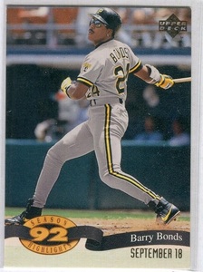 【MLB】93 Upper Deck『HI-5 Barry Bonds』92 Season Highlight