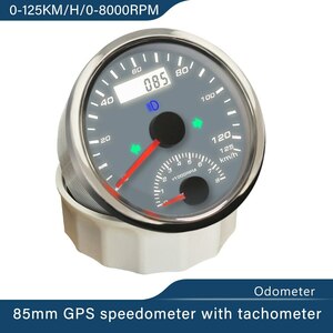 汎用品 モーターサイクルスピードメーター,125/H GPS ロケーター スピードメーター 0-8000RPM,85MM,高ビームアンテナ,車両表示 12V/24V