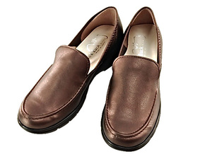  walking Loafer 10. high performance soft made in Japan light weight 22.5cm 3E heel height 3.5cm bronze 