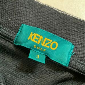 雰囲気抜群 KENZO GOLF ケンゾーゴルフ 刺繍ロゴ 長袖 ポロシャツ メンズ 3 L ブラック golfの画像8