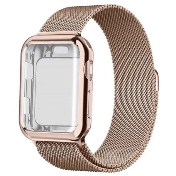 アップルウォッチ40mm メッシュステンレスベルト&TPUケース