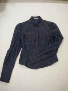 S2 miumiu MiuMiu Denim long sleeve shirt size40 Italy made new 