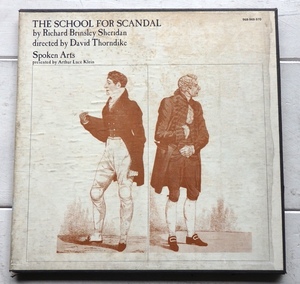 LP THE SCHOOL FOR SCANDAL BY RICHARD BRINSLEY SHERIDAN シェリダン 悪口学校 DIRECTED BY DAVID THORNDIKE SPOKEN ARTS 968~70 3枚組BOX