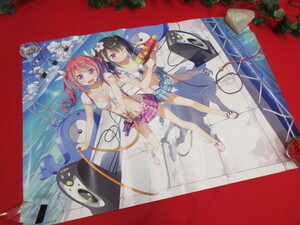 (8H8861)ポスター カントク 非売品 縦51.5cm/横72.5cm 軸中心派 看板娘 くるみ/しずく ヒロイン イラスト コレクション アニメ
