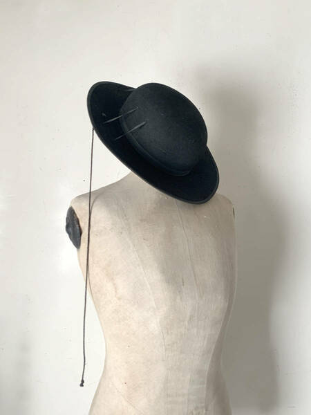ベルギー 19世紀 Chapeau de cur 帽子 ハット ボーラー 山高帽 美術 骨董 アンティーク