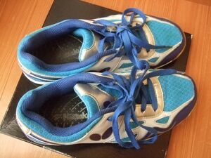  used sa24#23.5cm size # white × blue color butterfly ping-pong shoes shoes 