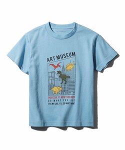 ラスト　新品　THE SHOP TK(Kids)　恐竜アートＴシャツ　サックス　13(130cm)　定価1089円