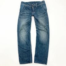 リーバイス LEVIS 希少 珍品 XR504-0001 やや細身 キレイなシルエット ブルージーンズ ジーパン W30-L32 オシャレなペンキ跡■Ja2705_画像2