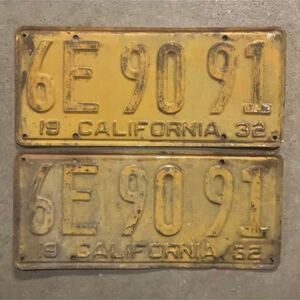 19 32 デュース フォード ライセンス プレート ナンバー ビンテージ 本物 アメ車 ホットロッド カスタムショー パティーナ カリフォルニア