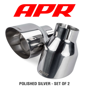 APR exhaust system . tail lamp end TIP muffler cutter 2 piece set 4 -inch slash cut polish silver regular import 