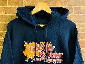 ★実寸L/XL！2016年ユーズド.GILDAN.ギルダン.紺.キャラクタープリントパーカー.USA企業古着.アメカジ.動物.f&e.90年代ビンテージスタイル