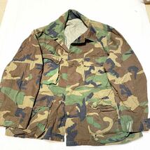 米軍放出品　実物　ノンリップ ウッドランド 迷彩　BDUジャケット LーXS 中古_画像1