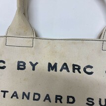 【MARC BY MARC JACOBS マークジェイコブス】STANDARD SUPPLY キャンバストートバッグ ロゴ入りハンドバッグ 大白_画像9