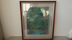 Art hand Auction Oeuvre [Daini Amano Peinture de paysage Peinture à l'huile Peinture encadrée de falaise au début du printemps], peinture, Peinture japonaise, paysage, Fugetsu