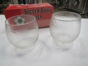 未使用★珍しい　サッカーボールのペアーグラス　SOCCER BOWL TUMBLER