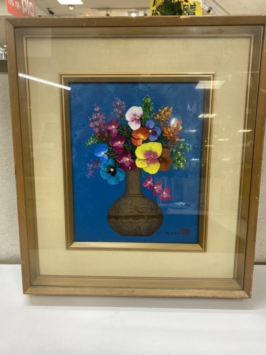 Guaranteed authentic *Minoru Okino, artist *Flowers *Hand-painted oil painting with autograph *Antique framed art *Art *Still life painting *Flowers *Art painting *Nika Exhibition *Oise Gallery Store, Painting, Oil painting, Still life
