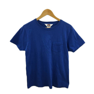 ベンデイビス BEN DAVIS Tシャツ カットソー プルオーバー クルーネック 無地 半袖 M 青 ブルー メンズ