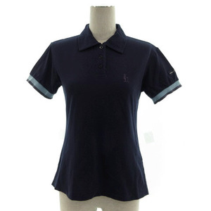 パーリーゲイツ PEARLY GATES GOLF ポロシャツ ゴルフウェア 半袖 刺繍 コットン 日本製 ネイビー 紺 水色 1 レディース